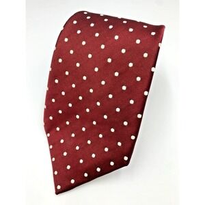 Men's 100% Silk Polka Dot Necktie ~ Kenneth Roberts Platinum ~ 61" Long